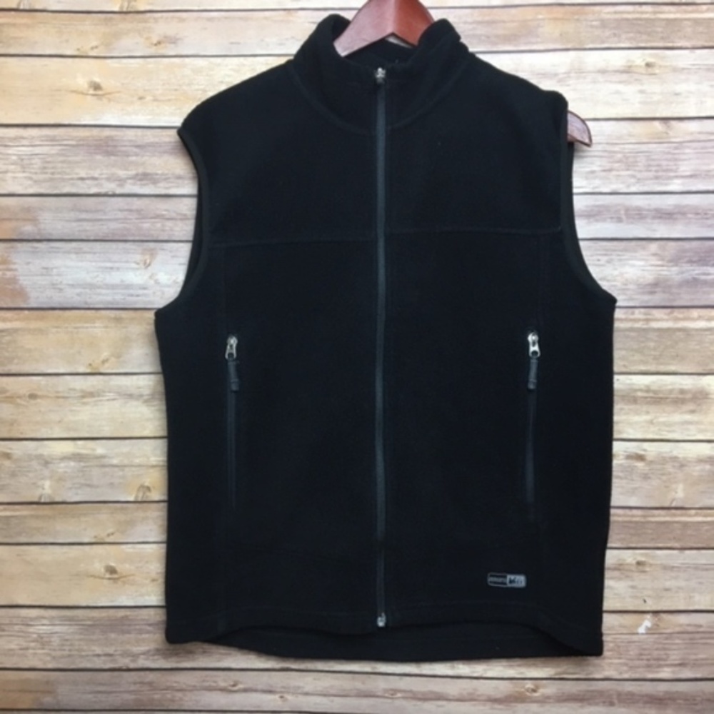 [REI] Men's Black Polartec Fleece Vest